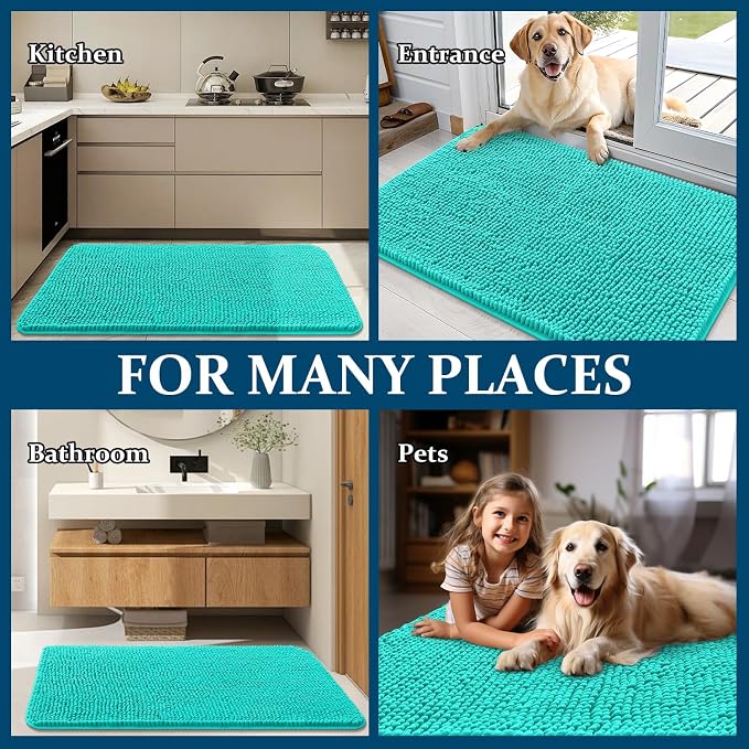 OLANLY Dog Door Mat for Muddy Paws 36x24, Super Absorbent Chenille Mud Mat | - Image 8