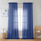 Chyhomenyc Royal Blue Sheer Curtains 96 inches Long 2 Panels, Light Filtering by Chyhomenyc