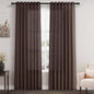 Coffee Linen Blend Drapes 84 Inch Length 2 Panels Set Back Tab Rod Pocket Light by Nanspring