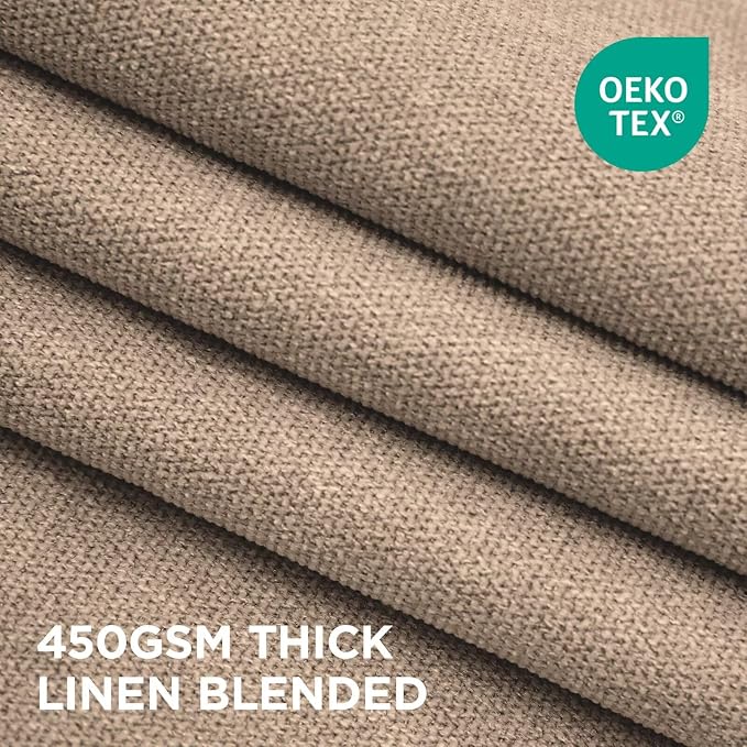 Joydeco Thick Linen Pinch Pleated Curtains 90 Inch Long 2 Panel Set - Image 3