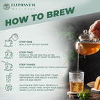 Elephantal Wellness Premium Brain Herbal Tea | Nootropic Focus & Mental Clarity Support with Ginkgo, Bacopa, Ashwagandha & Gotu Kola | Handmade, Caffeine-Free, Non-GMO Loose Leaf Blend, 4oz Loose Leaf, 40 Servings