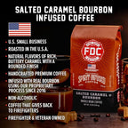 Fire Department Coffee - Salted Caramel Bourbon Coffee Beans - Gives Back to Firefighters - Premium Bourbon Infused - Whole Bean - Non-Alcoholic - Roasted in the USA - Veteran Owned (12 oz, Pack of 2)