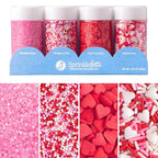 Sweets Indeed Heart Sprinkles, 4 Pack, Edible Sprinkle Mix, Perfect for Cake Decorations, Baking, Ice Cream, Cookies, Cupcake Topper (Sweetheart)