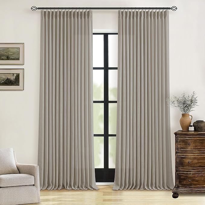 Pinch Pleated Linen 94 Inch Curtains by Twodrapes