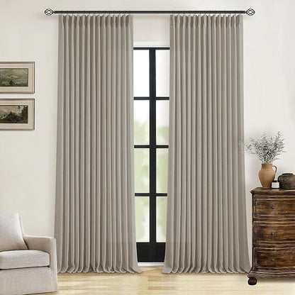 Pinch Pleated Linen 94 Inch Curtains by Twodrapes
