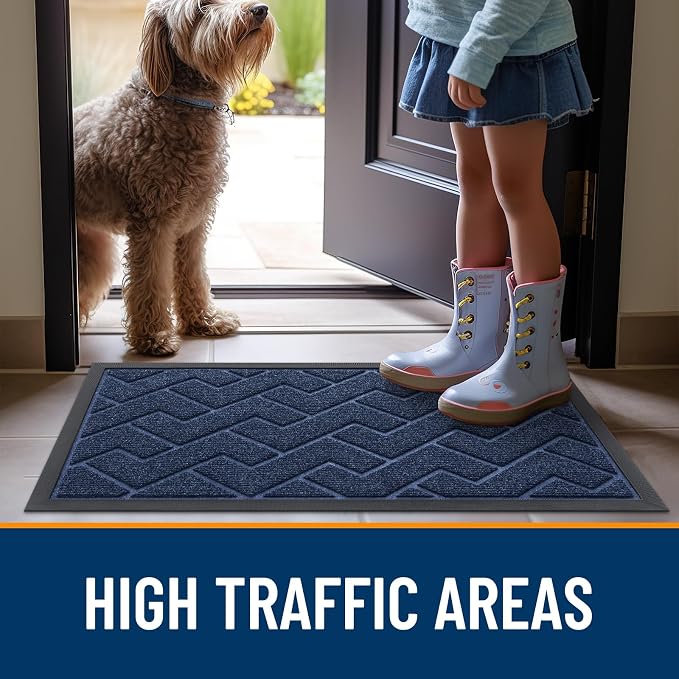 OLANLY Front Door Mat Outside 29.5x17, All-Season Absorbent Rubber Doormat | - Image 8