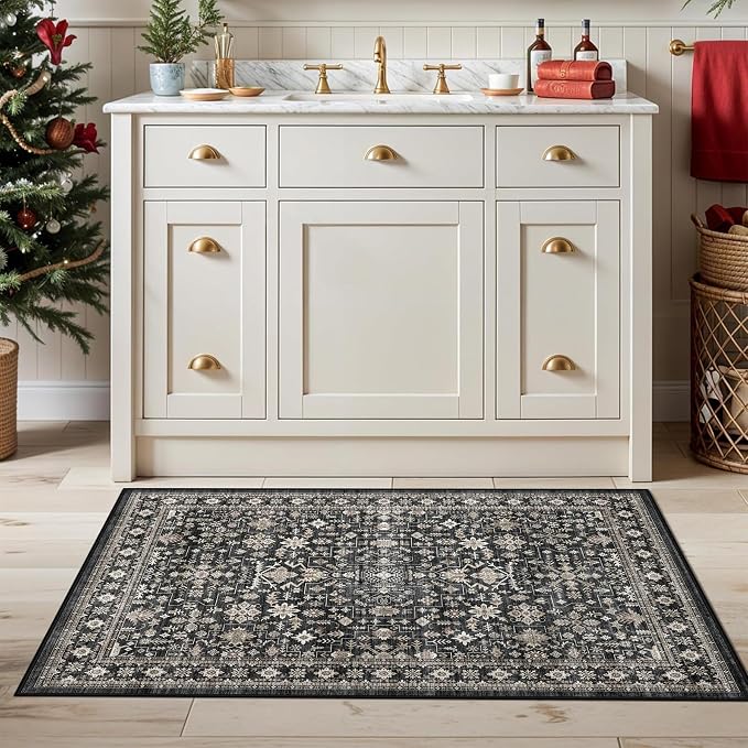 Grey Entry Door Mat 2x3 for Kitchen Bathroom | Non Slip;Machine Washable; - Image 6