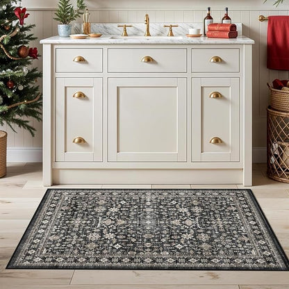 Grey Entry Door Mat 2x3 for Kitchen Bathroom | Non Slip;Machine Washable; - Image 6