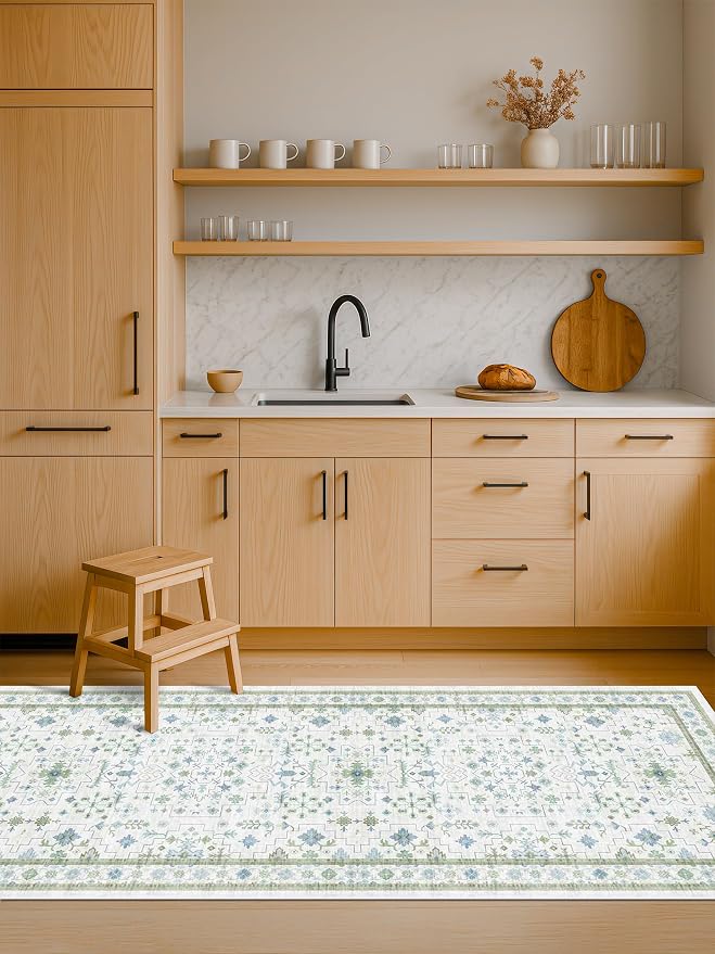 Washable Oushak Bathroom Runner Rug 2x5 - Image 8
