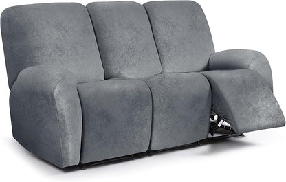 ANARACHON Leather Look Recliner Couch Cover, 8-Pieces Stretch Recliner Sofa by ANARACHON