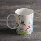 Maison d' Hermine Coffee Mug with Handles Fine Bone China Mugs Pack of One Tea Cups for Hot Beverages Cappuccino Latte Home Restaurant Office Perfect for Gift (Tropiques - Colibris, 12 Ounce)