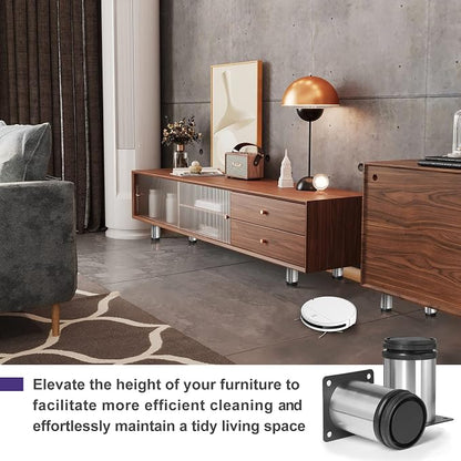 3 Inch Metal Furniture Legs Stainless Steel Adjustable Legs Silver Table Legs - Image 4