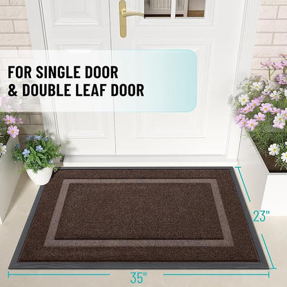 OLANLY Front Door Mat Outside 35x23, All-Season Heavy-Duty Rubber Doormat | - Image 2