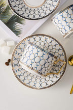 CwlwGO-European style cup and saucer set, 7 oz (about 198.4 grams) bone china exquisite glazed platinum tea cup and saucer (two sets), golden spoon, mug, cappuccino, latte, MOCHA, elegant female suit.