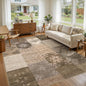 UERMEI 6x9 Area Rug for Living Room, Washable Brown Modern Geometric Patchwork by UERMEI