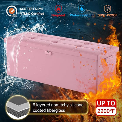 DocSafe Storage Ottoman Bench, Fireproof＆Waterproof Folding Bench - Image 5