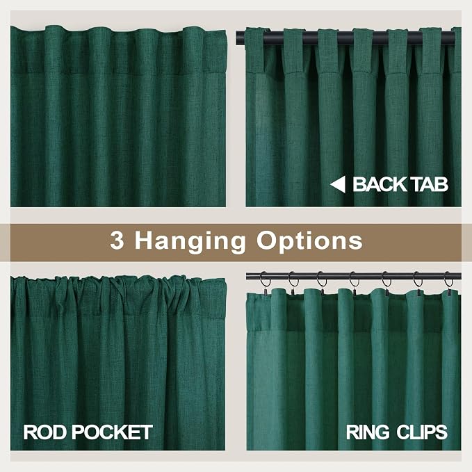 Dark Green Curtains 84 Inch Length - Image 4