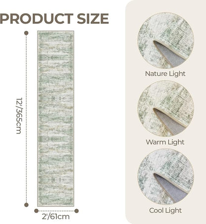2x12 Runner Rug Non Slip, Washable Hallway Runner Rug, Laundry Room, Soft - Image 2