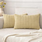 MIULEE Lumbar Corduroy Decorative Throw Pillow Covers 12x20 Beige Pack of 2 | by MIULEE