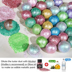 NiHome Edible Food-Grade Glimmer Powder Glitter Luster Dust Metallic Food Decorating Sprinkle Glimmery Dust for Drink Wine Beverage Cake Candy Dessert Bakery Restaurant Vegan (0.18oz/5g, Dark Red)