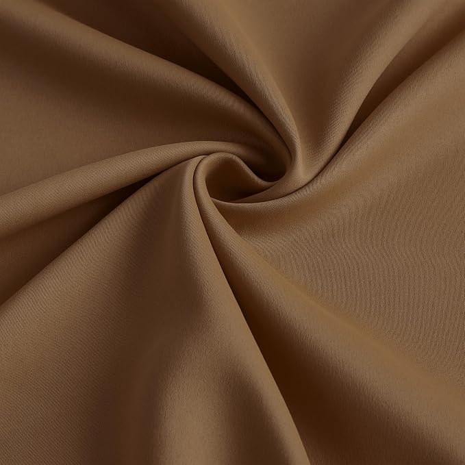 Cappuccino Brown Mocha Curtains 40x96 Inches Long 2 Panels Set, Pinch Pleated - Image 7
