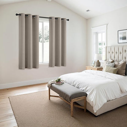 MIULEE Blackout Curtains for Bedroom 2 Panels 40 x 45 Inch Long Stone | Thermal - Image 6