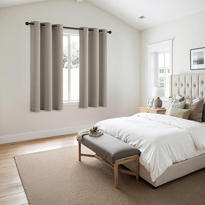 MIULEE Blackout Curtains for Bedroom 2 Panels 40 x 63 Inch Long Stone | Thermal - Image 6
