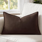 MIULEE Decorative Linen Lumbar Pillow Cover 12x20 Inch Dark Brown | Fall Autumn by MIULEE
