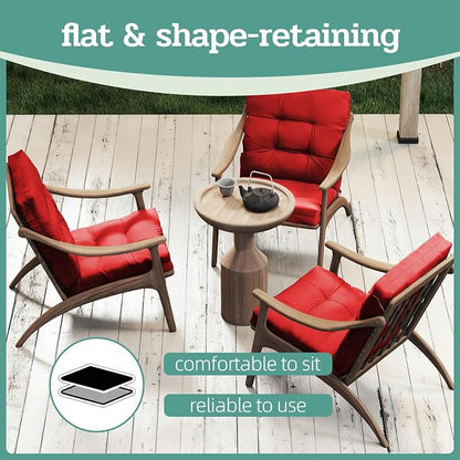 Outdoor Chair Cushions Set of 2, High Back Soft Seat Pad - Image 7