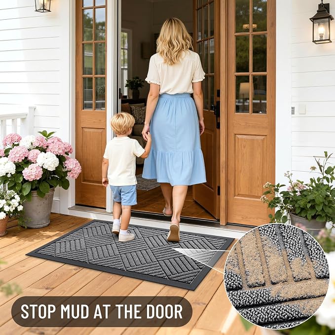 OLANLY Front Door Mat Outside Entrance 47x17, Waterproof Heavy-Duty Doormat | - Image 7