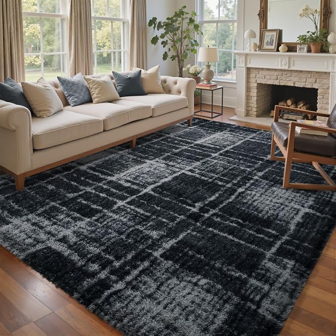 5x7 Ft Large Shag Rugs for Bedroom Living Room, Tie Dyed Ultra Soft Fluffy by Cuzwlovita