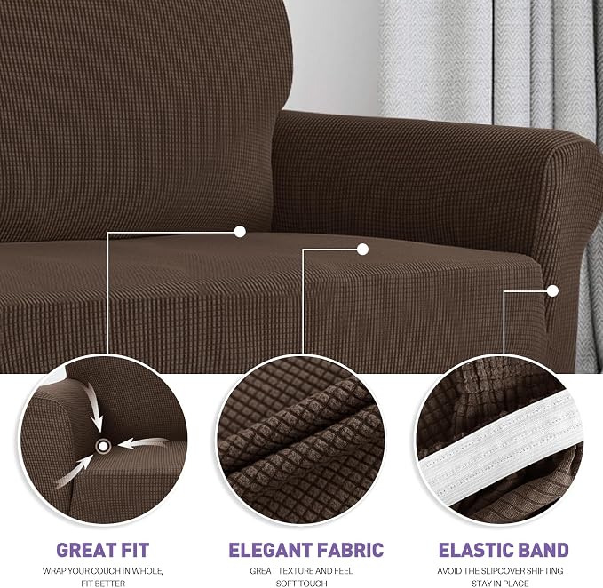 ZNSAYOTX Super Stretch Couch Cover Love Seat Sofa Covers - Image 3