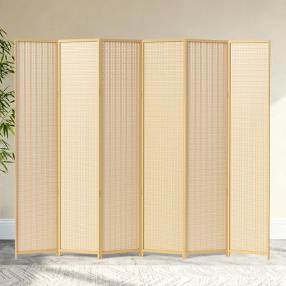 6 Panel Room Divider and Extra Wide Folding Privacy Screen, 94.5" W x 67" H by cocosica