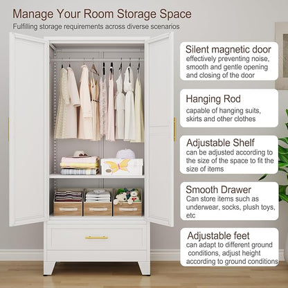 erosoei 71" H Metal Armoire Wardrobe Closet - Image 6