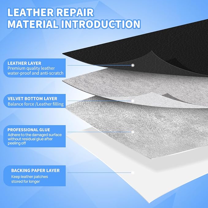 Kangshoon Leather Repair Patches, 35X79 Inch Self-Adhesive Leather Repair Tape - Image 3