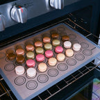 Macaron Silicone Baking Mats - Non-Stick Macaron Mat for Easy Baking | Heat Resistant & Dishwasher Safe Macaron Baking Mat | Reusable & Eco-Friendly, 3/4 Sheet Size - Pack of 3 - For Macarons And More