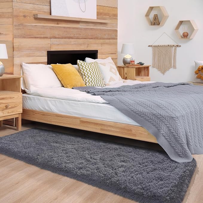 Chicrug Soft Runner Rugs for Bedroom Living Room Plush Fluffy Rugs 2x6 | Shag - Image 5