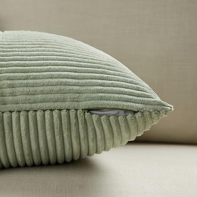 Fancy Homi 2 Packs Sage Green Lumbar Decorative Throw Pillow Covers 14x24 Inch - Image 4