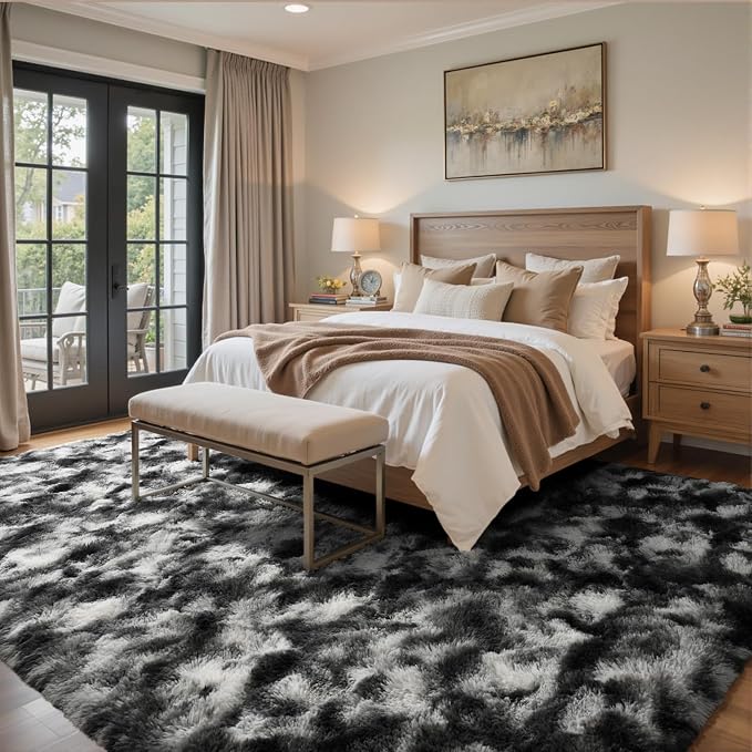 5x8 Ft Large Shag Rugs for Bedroom Living Room Decor for Men Boys, Tie Dyed - Image 3