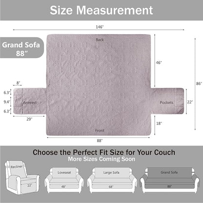 Quilted Grand Sofa Covers Washable, Couch Cover - Image 7