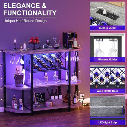 Unikito 4-Tier Metal Coffee Bar Cabinet - Image 4