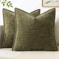 MIULEE Decorative Euro Sham Pillow Covers 24x24 Inch Olive Green 2 Pack | by MIULEE