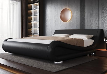 Allewie King Size Upholstered Platform Bed Frame by Allewie
