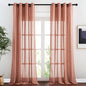 NICETOWN Linen Sheer Burnt Orange Curtains, Grommet Decorative Rustic Farmhouse by NICETOWN