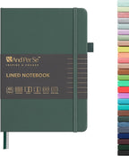 &And Per Se Lined Journal Notebook, 160 Pages, A5 5.7 x 8 inches College Ruled Thick Paper Notebook Journals for Writing, Hardcover Notebooks for Women Men Office School (1 Pack, Green)