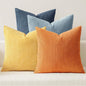 MIULEE Soft Corduroy Decorative Throw Pillow Covers Blue-Orange 20x20 | Set of 4 by MIULEE
