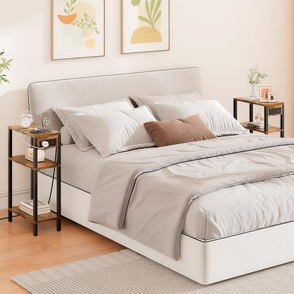 TUTOTAK Narrow Side Table with Charging Station, Small End Table with USB Ports - Image 5