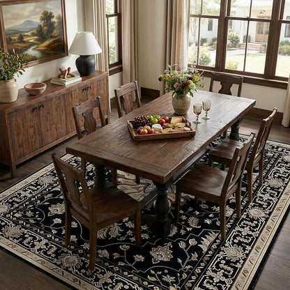 RELEANY Washable Area Rug, Water Repellent, Pet Friendly, Vintage Floral Boho - Image 2