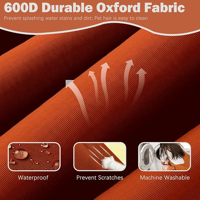 Sqodok Patio Cushion Cover 24x22 inch, Outdoor Seat Cushion Slip Cover - Image 3