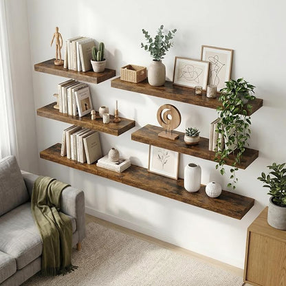 12 inch Deep Floating Shelves for Wall, 72 inch Wide Engineered Wood Wall - Image 3
